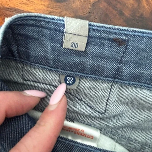 Citizens of Humanity Sid Straight Leg Jeans Blue Mens 33 Made in USA Denim - Picture 7 of 13